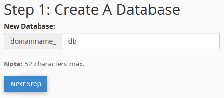 Database name create