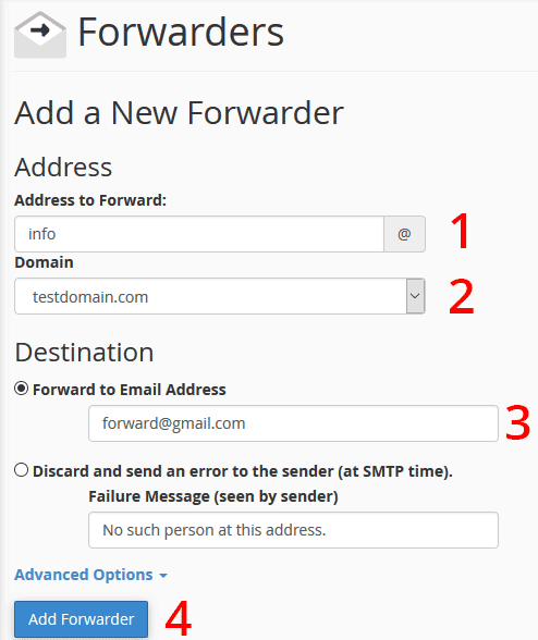 cPanel Email Forwarder 03
