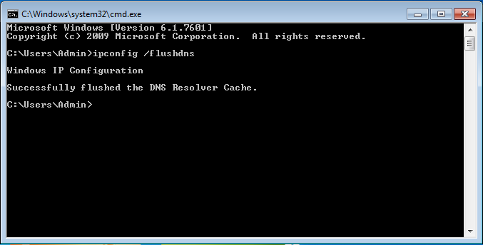 Clear DNS cache