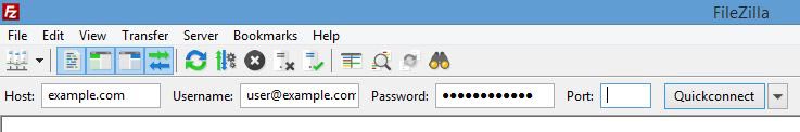 FileZilla screen