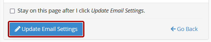 Update Email Settings Button