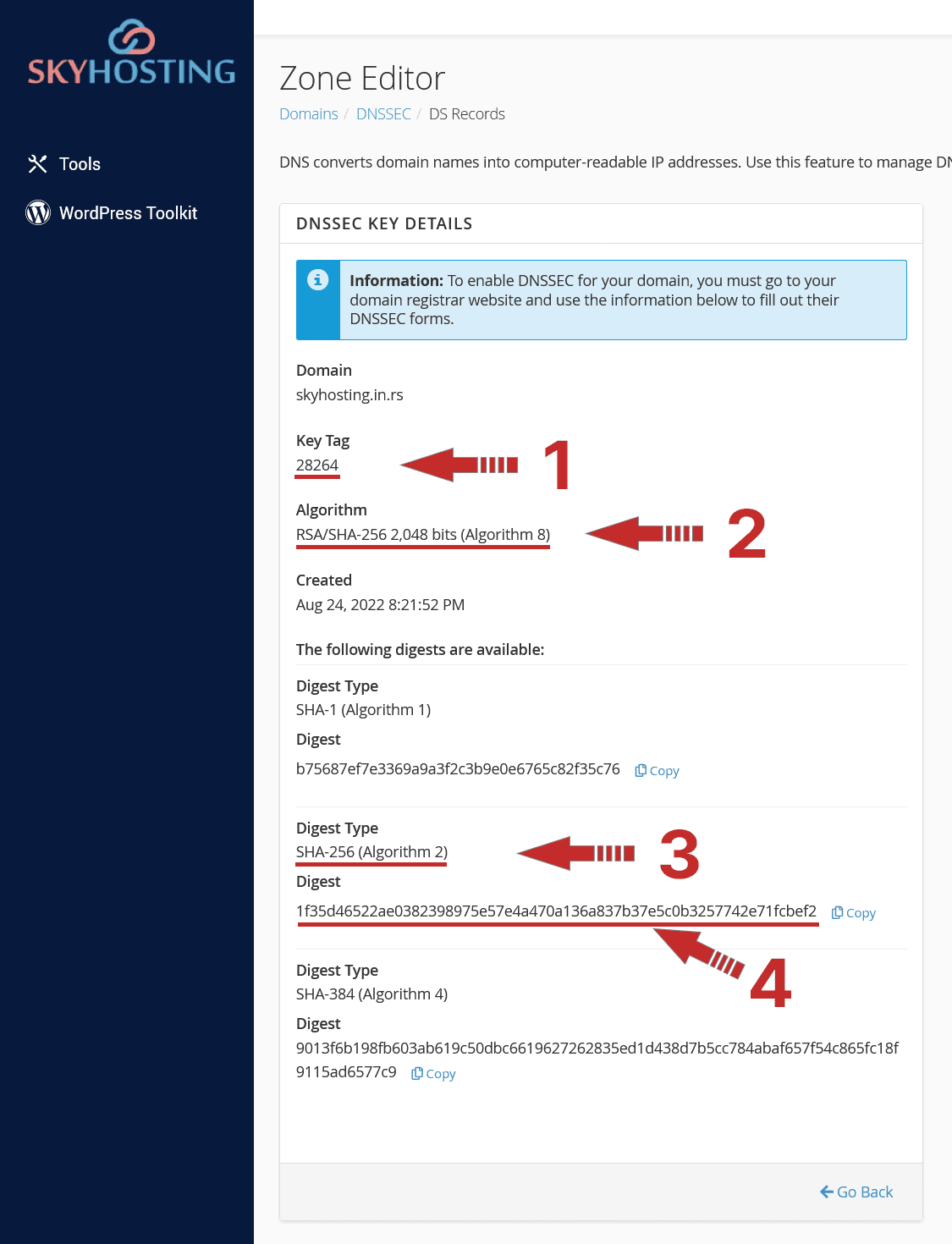 DNSSEC Key Details