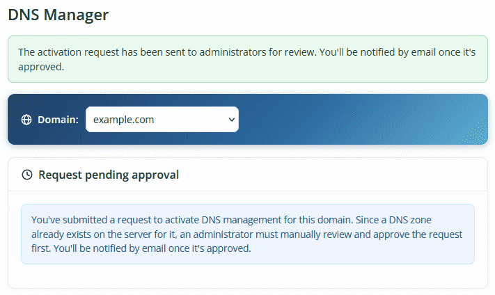 Request pending approval