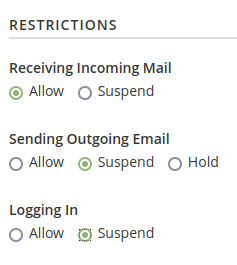cpanel email restrictions